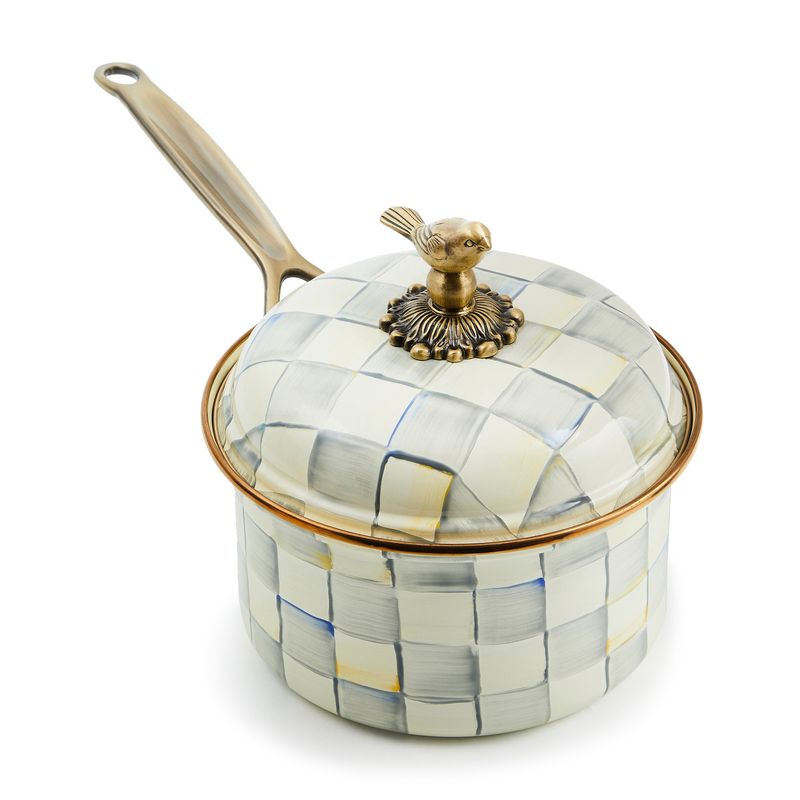MACKENZIE-CHILDS Sterling Check Cookware Saucepan (2.5 qt)