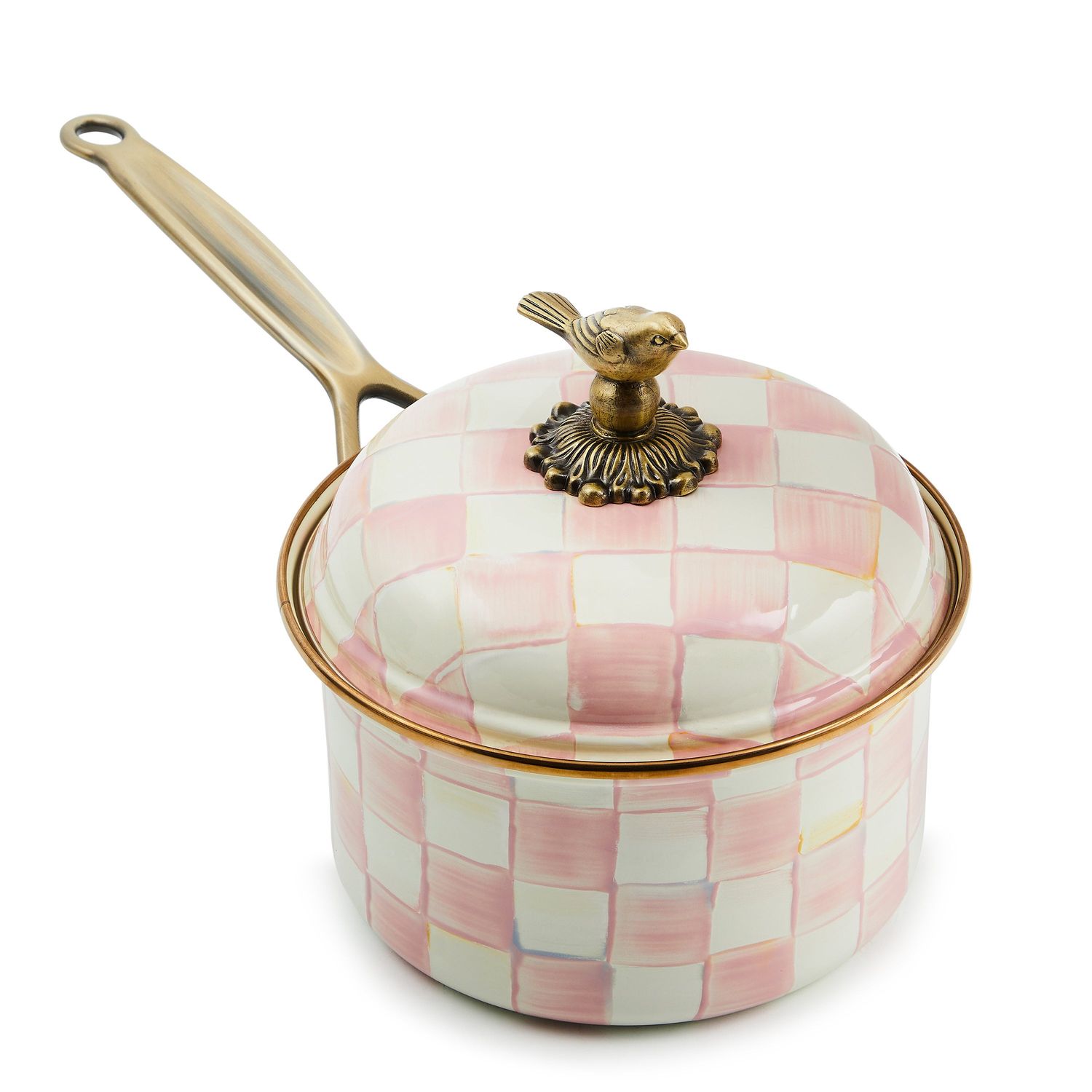 MACKENZIE-CHILDS Rosy Check Cookware Saucepan (2.5 qt)