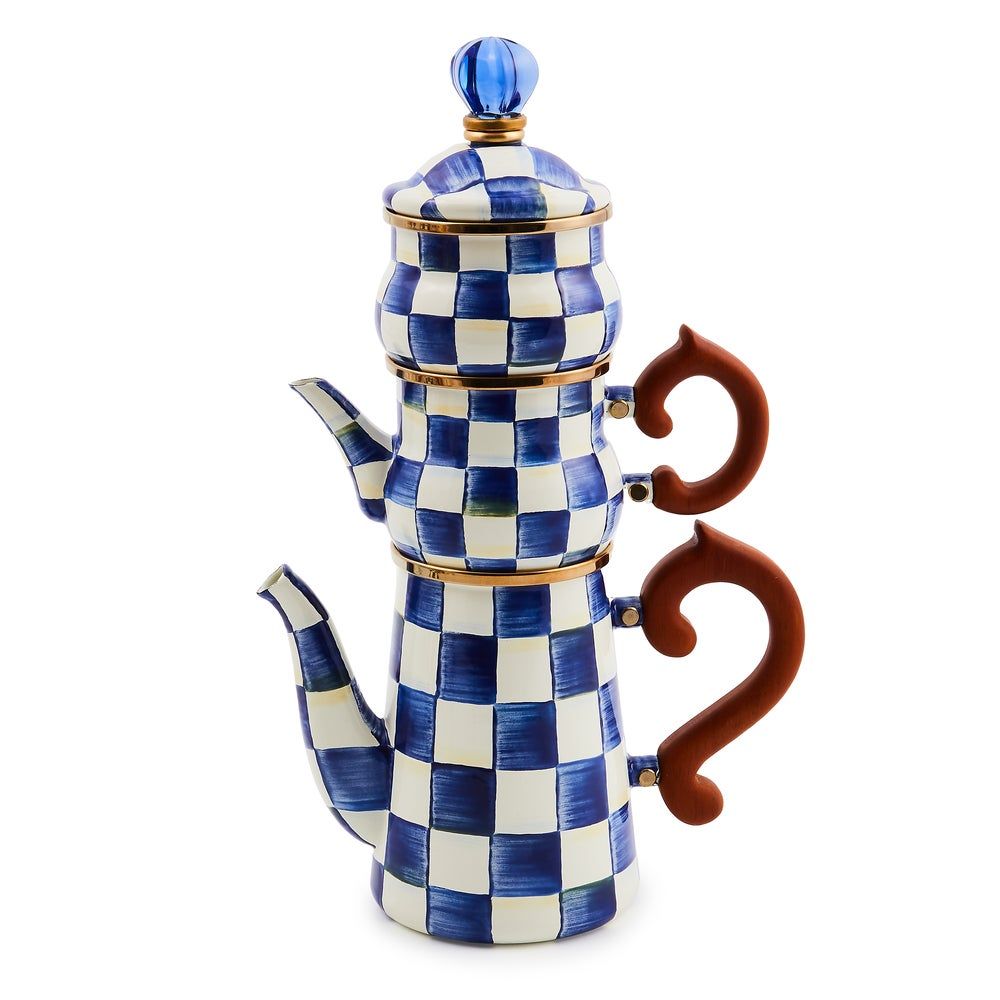 MACKENZIE-CHILDS Royal Check Stackable Coffee Set