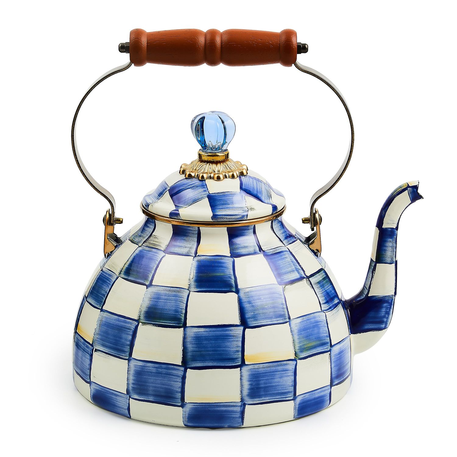 MACKENZIE-CHILDS Check Tea Kettle (Royal Check, 3 Quart)