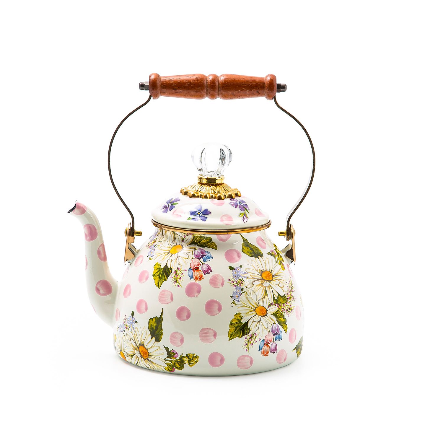 MACKENZIE-CHILDS Floral Tea Kettle ( Wildflower Pink-2 Quart)