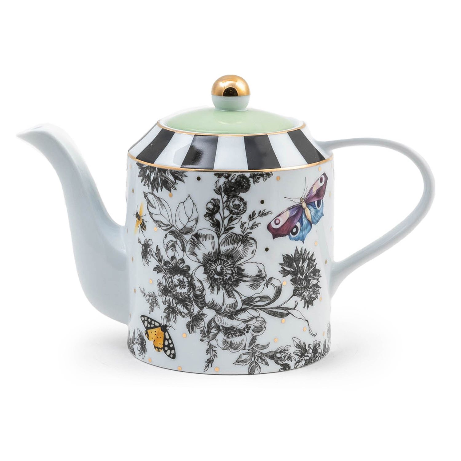 MACKENZIE-CHILDS Butterfly Toile Teapot (50 oz capacity)