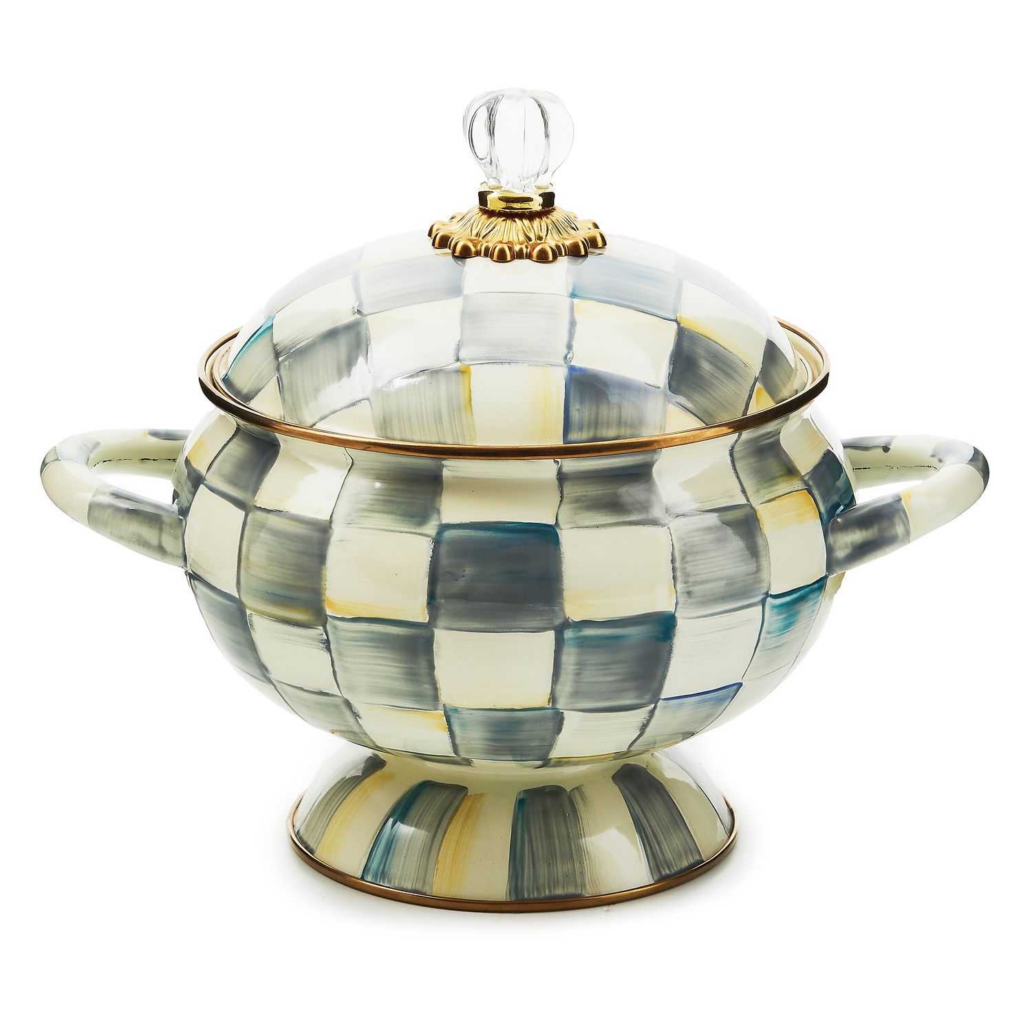 MACKENZIE-CHILDS Sterling Check Tureen (12 Cup Capacity)