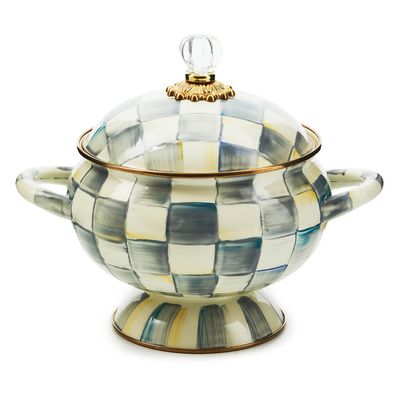 MACKENZIE-CHILDS Sterling Check Tureen (12 Cup Capacity)