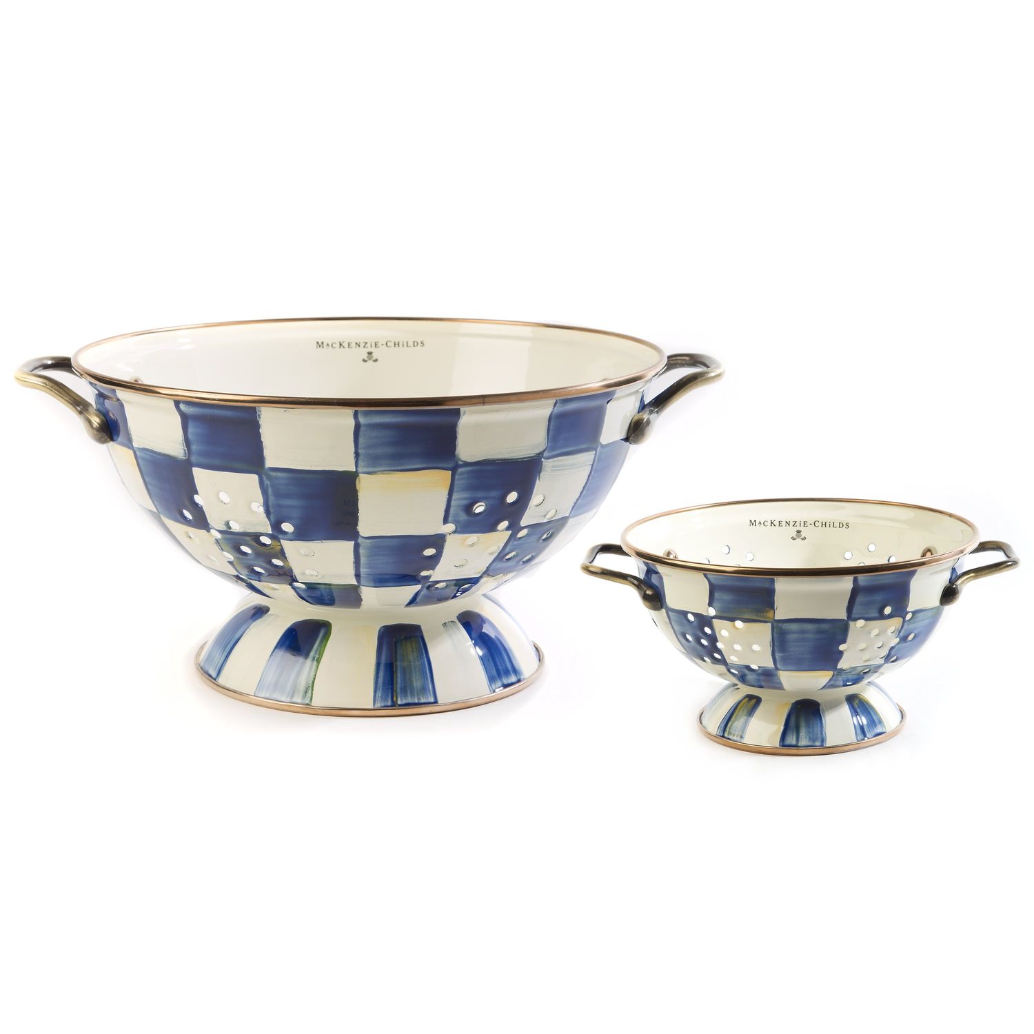 MACKENZIE-CHILDS Royal Check Colanders Set of 2