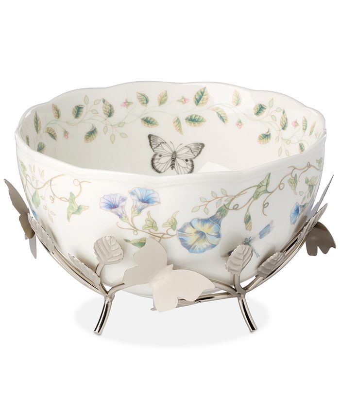 LENOX Butterfly Meadow Bowl with Stand (7 Cup)