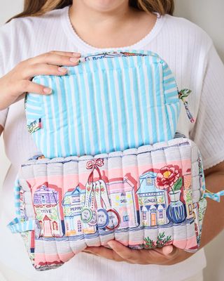 LENOX Spice Village x Printfresh  Xl Pouch Set Of 2 - Kitchen Pink