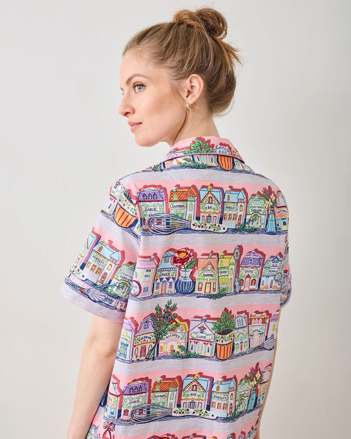 LENOX Spice Village x Printfresh Pink Kitchen Short PJ Set