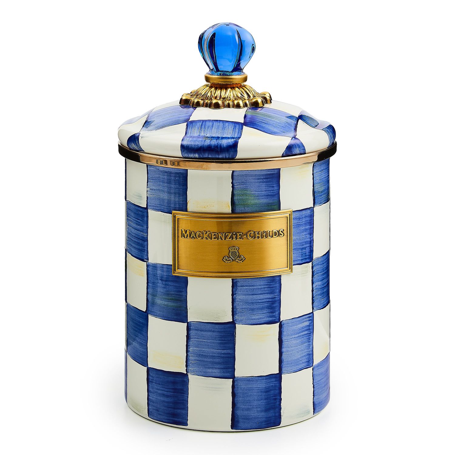 MACKENZIE-CHILDS Royal Check Enamel Canisters (Medium)