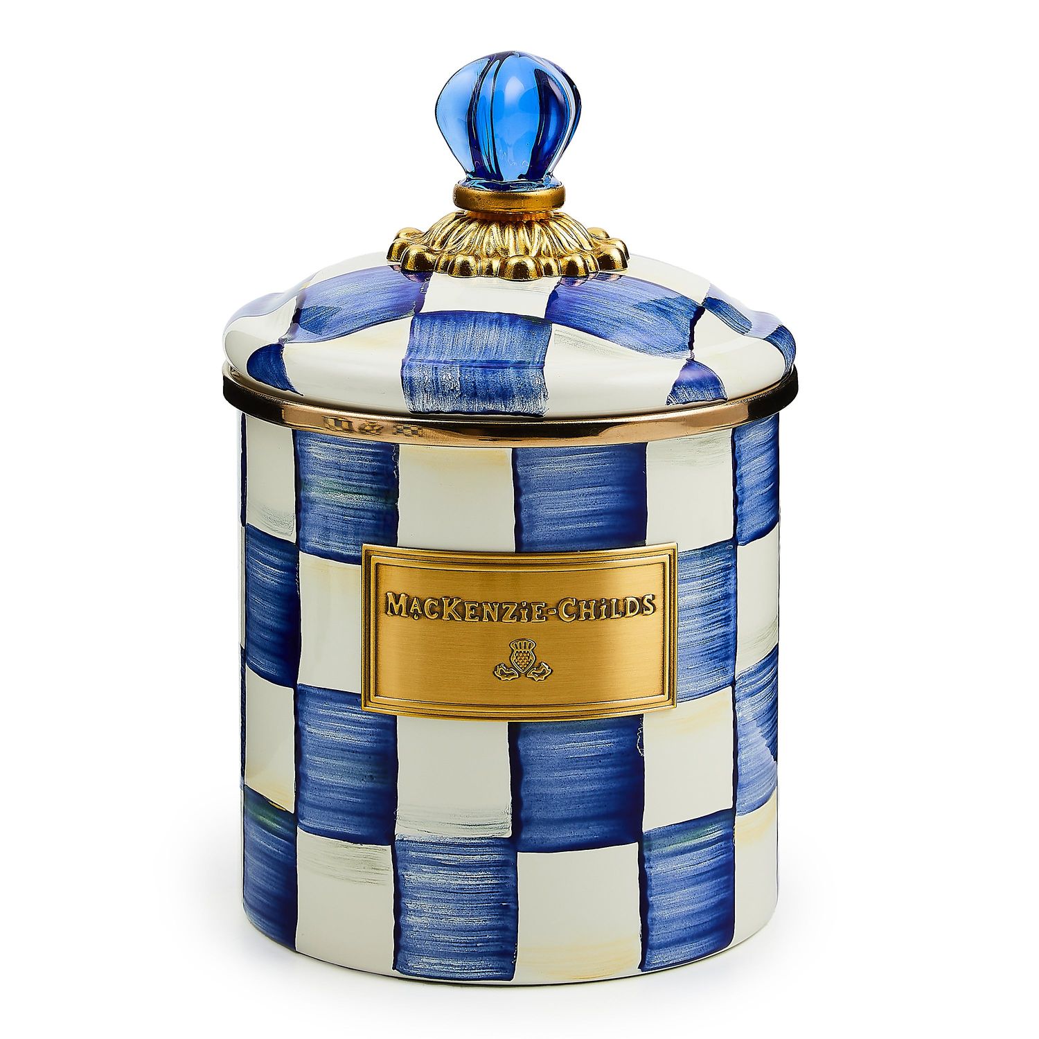 MACKENZIE-CHILDS Royal Check Enamel Canisters (Set of 3)