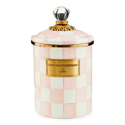 MACKENZIE-CHILDS Rosy Check Enamel Canisters (Medium)