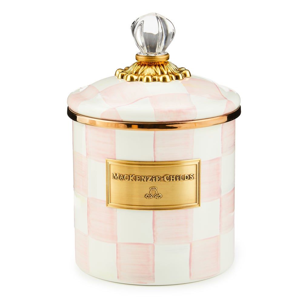 MACKENZIE-CHILDS Rosy Check Enamel Canisters (Small)