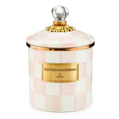 MACKENZIE-CHILDS Rosy Check Enamel Canisters (Small)