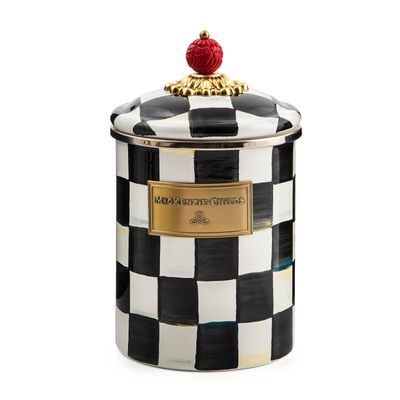 MACKENZIE-CHILDS Courtly Check Enamel Canisters (Medium)