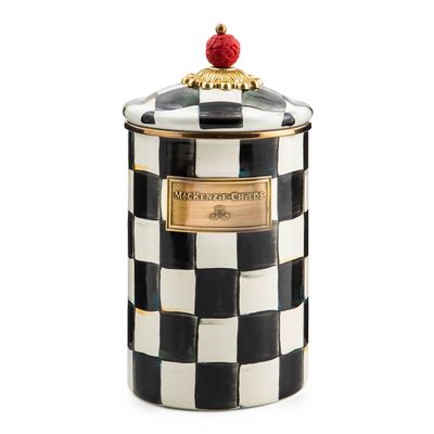 MACKENZIE-CHILDS Courtly Check Enamel Canisters (Large)