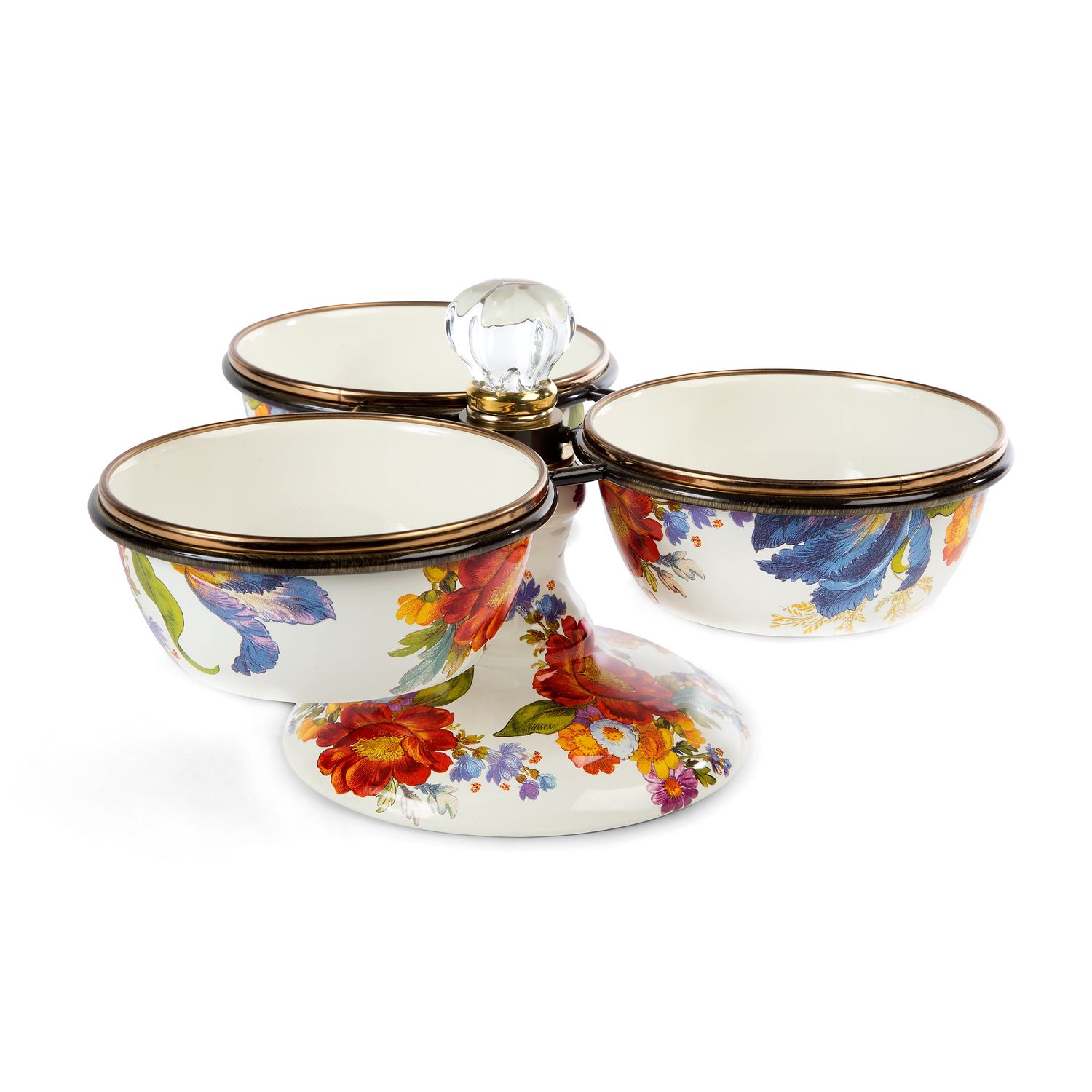 MACKENZIE-CHILDS Enamel Triplicity (White Flower Market)