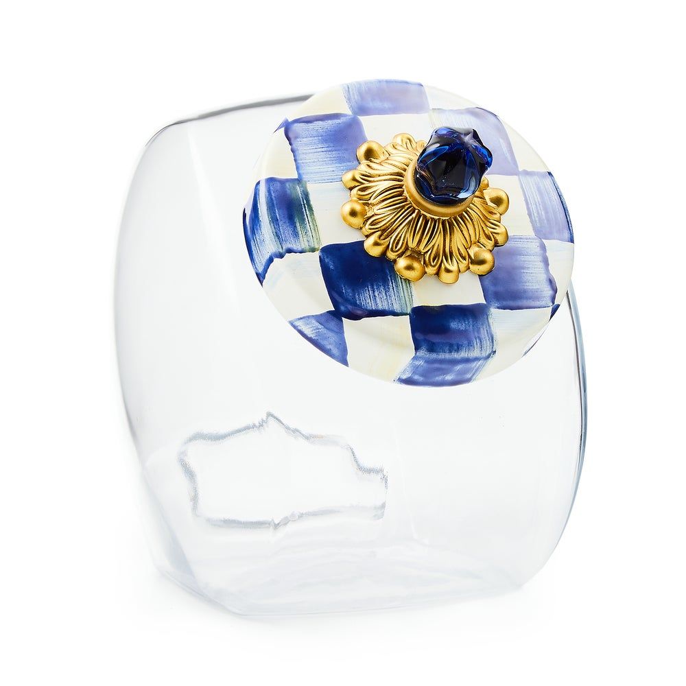 MACKENZIE-CHILDS Check Cookie Jar (Royal Check)
