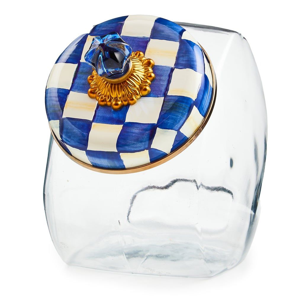 MACKENZIE-CHILDS Check Sweets Jar (Royal Check)