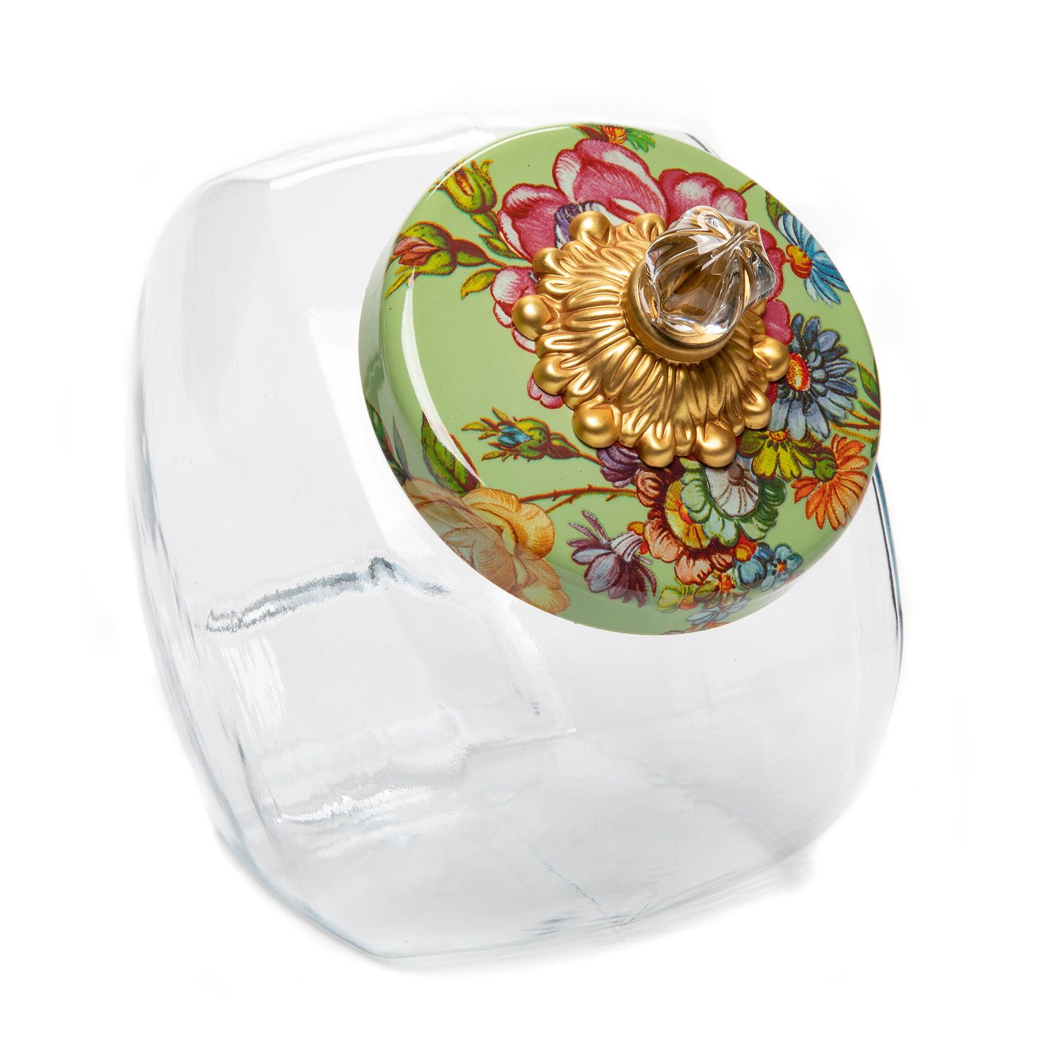 MACKENZIE-CHILDS Check Sweets Jar (Green Flower Market)