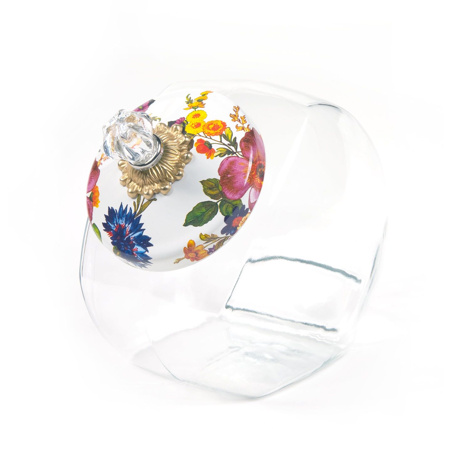 MACKENZIE-CHILDS Check Cookie Jar (White Flower Market)