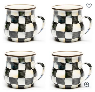 MACKENZIE-CHILDS Check Enamel Mug (Courtly Check, Set Of 4)