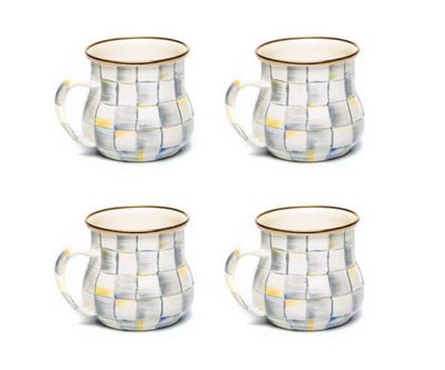 MACKENZIE-CHILDS Check Enamel Mug (Sterling Check, Set Of 4)