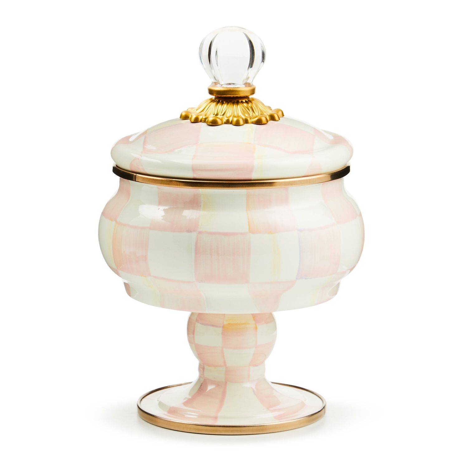 MACKENZIE-CHILDS Check Curiosity Pot (Rosy Check)