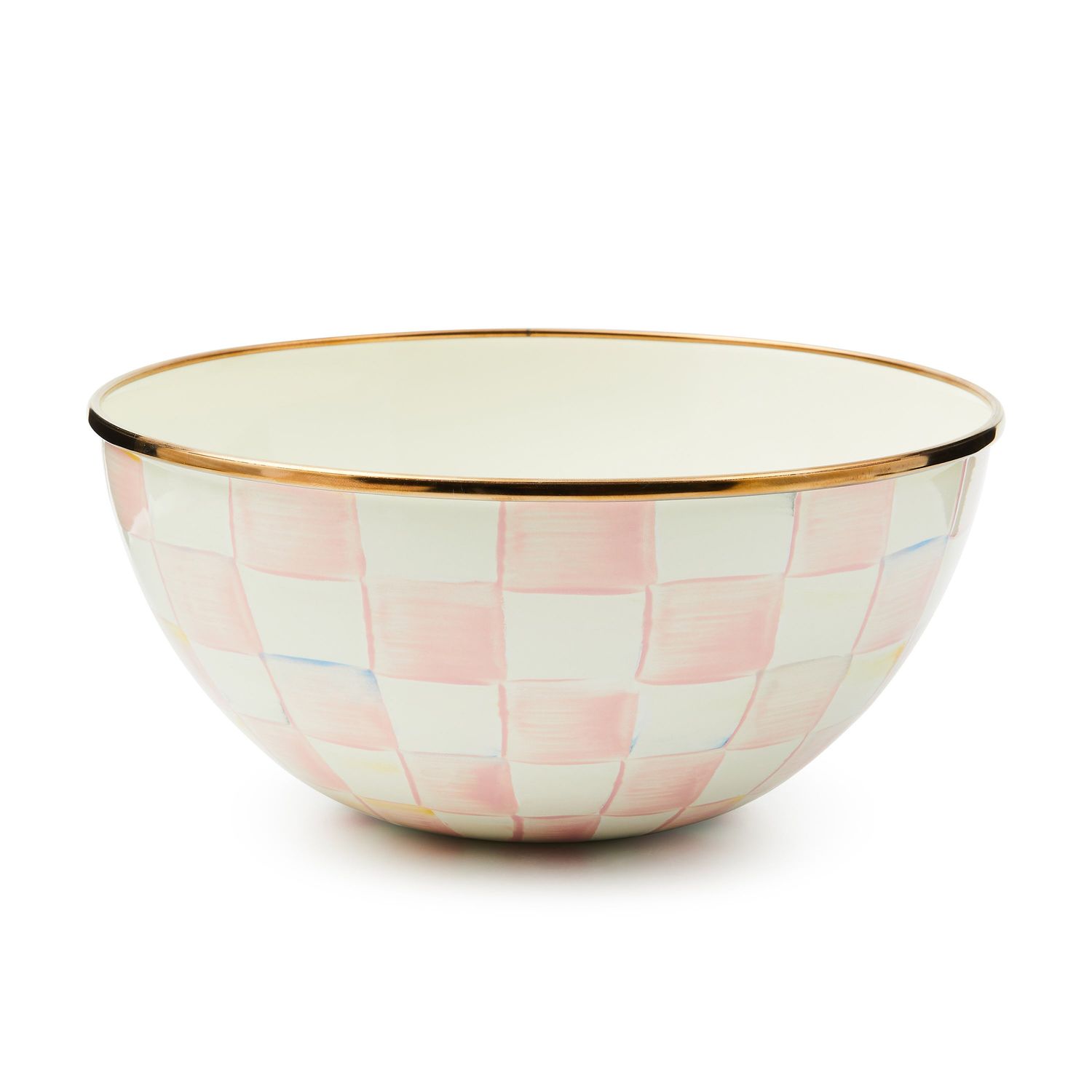 MACKENZIE-CHILDS Rosy Check Enamel Everyday Bowl (Small)