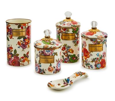 MACKENZIE-CHILDS 5pc Kitchen Essentials Set (White Flower Market)