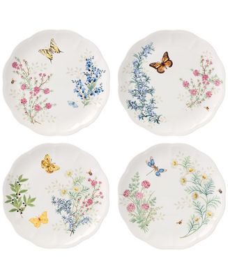 LENOX Butterfly Meadow Herbs Dinner Plates, Set of 4