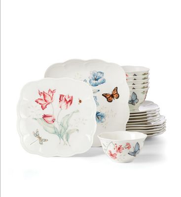 LENOX Butterfly Meadow Square 18-Piece Set (Service for 6)