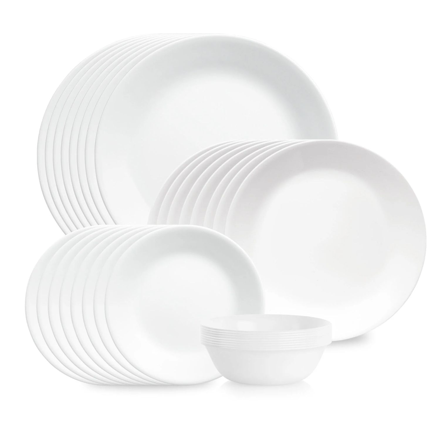 CORELLE Shimmering White 32-piece Dinnerware Set, Service for 8