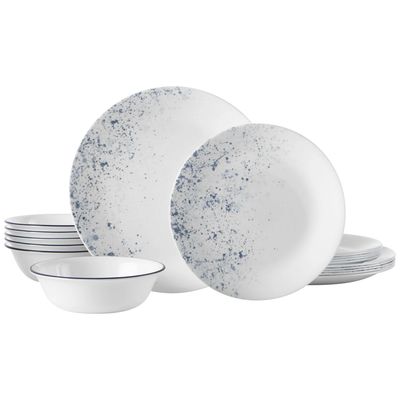CORELLE Indigo Speckle 18-piece Dinnerware Set, Service for 6
