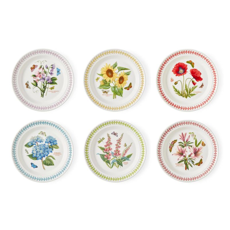 PORTMEIRION Botanic Garden Set of 6 Meadow Dinner Plates - 10.5 in