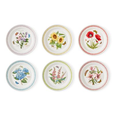 PORTMEIRION Botanic Garden Set of 6 Meadow Dinner Plates - 10.5 in