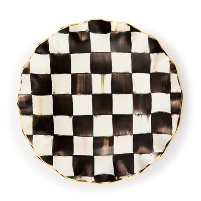 MACKENZIE-CHILDS Ceramic Fluted Dinner Plate (Courtly Check)