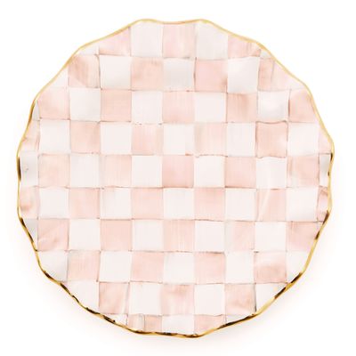 MACKENZIE-CHILDS Ceramic Fluted Dinner Plate (Rosy Check)