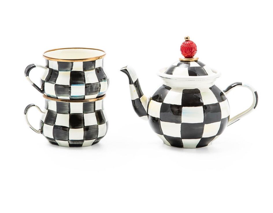 MACKENZIE-CHILDS Courtly Check Tea Party Set