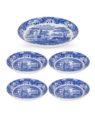 SPODE Blue Italian  5-Piece Pasta Serving Set