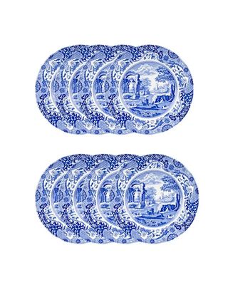SPODE Blue Italian Dinner Plates, Set of 8