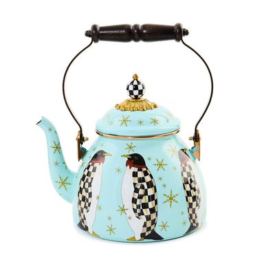 MACKENZIE-CHILDS Penguin Parade Tea Kettle (2 Quart)