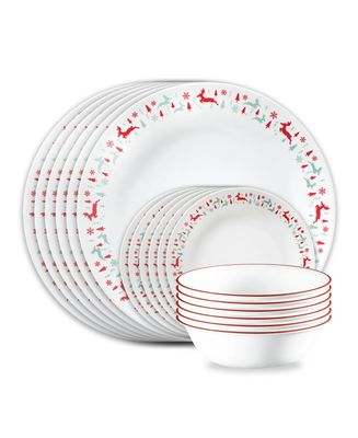CORELLE Be Merry 18-pc Dinnerware Set, Service for 6