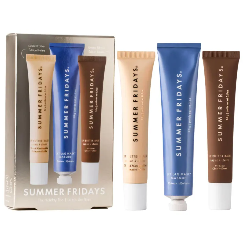 SUMMER FRIDAYS The Holiday Trio Set with Lip Butter Balm in Hot Cocoa &amp; Toasted Marshmallow