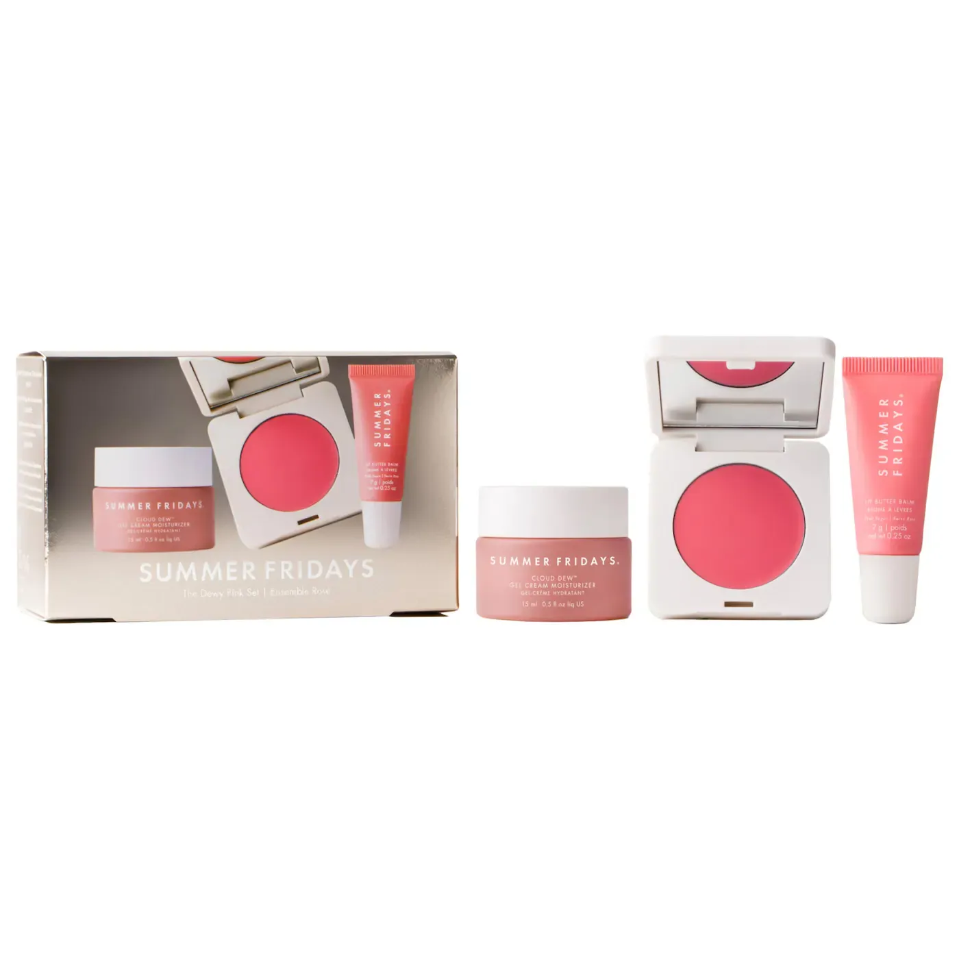 SUMMER FRIDAYS The Dewy Pink Set with mini Lip Butter Balm in Pink Sugar