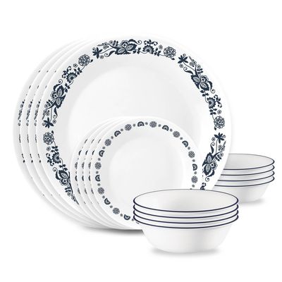 CORELLE Old Town Blue 16-piece Dinnerware Set, Service for 4