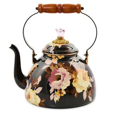 MACKENZIE-CHILDS Floral Tea Kettle (Wild Rose Brown, 2 Quart)