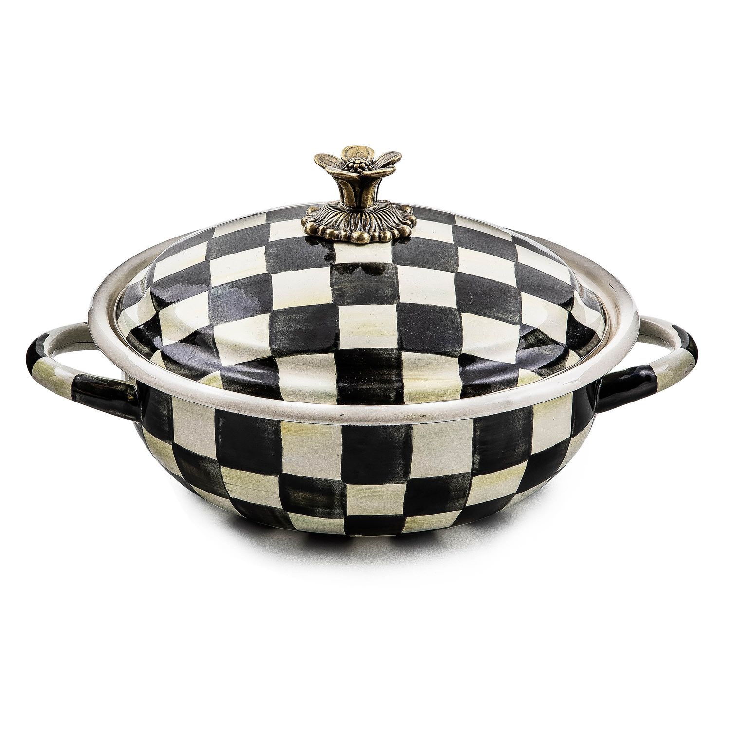 MACKENZIE-CHILDS Courtly Check Medium Enamel Casserbole