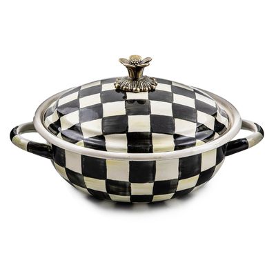 MACKENZIE-CHILDS Courtly Check Medium Enamel Casserbole