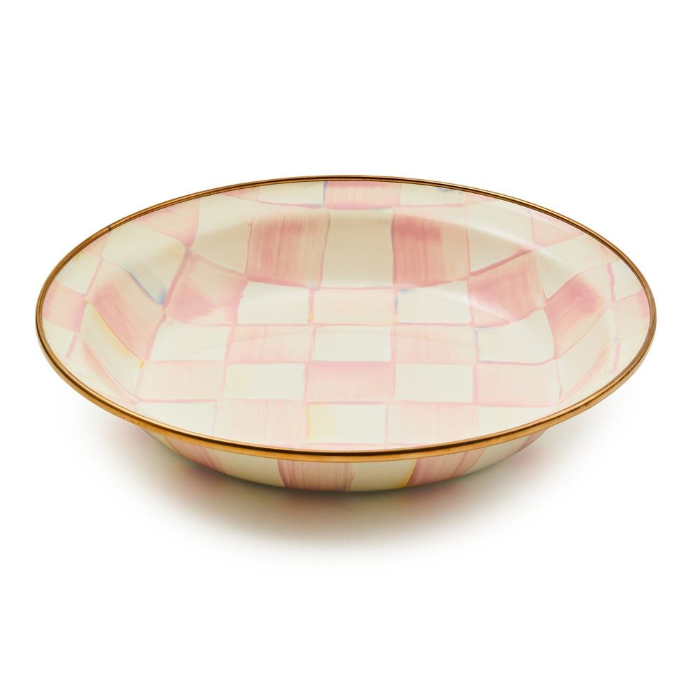 MACKENZIE-CHILDS Enamel Pie Plate (Rosy Check)