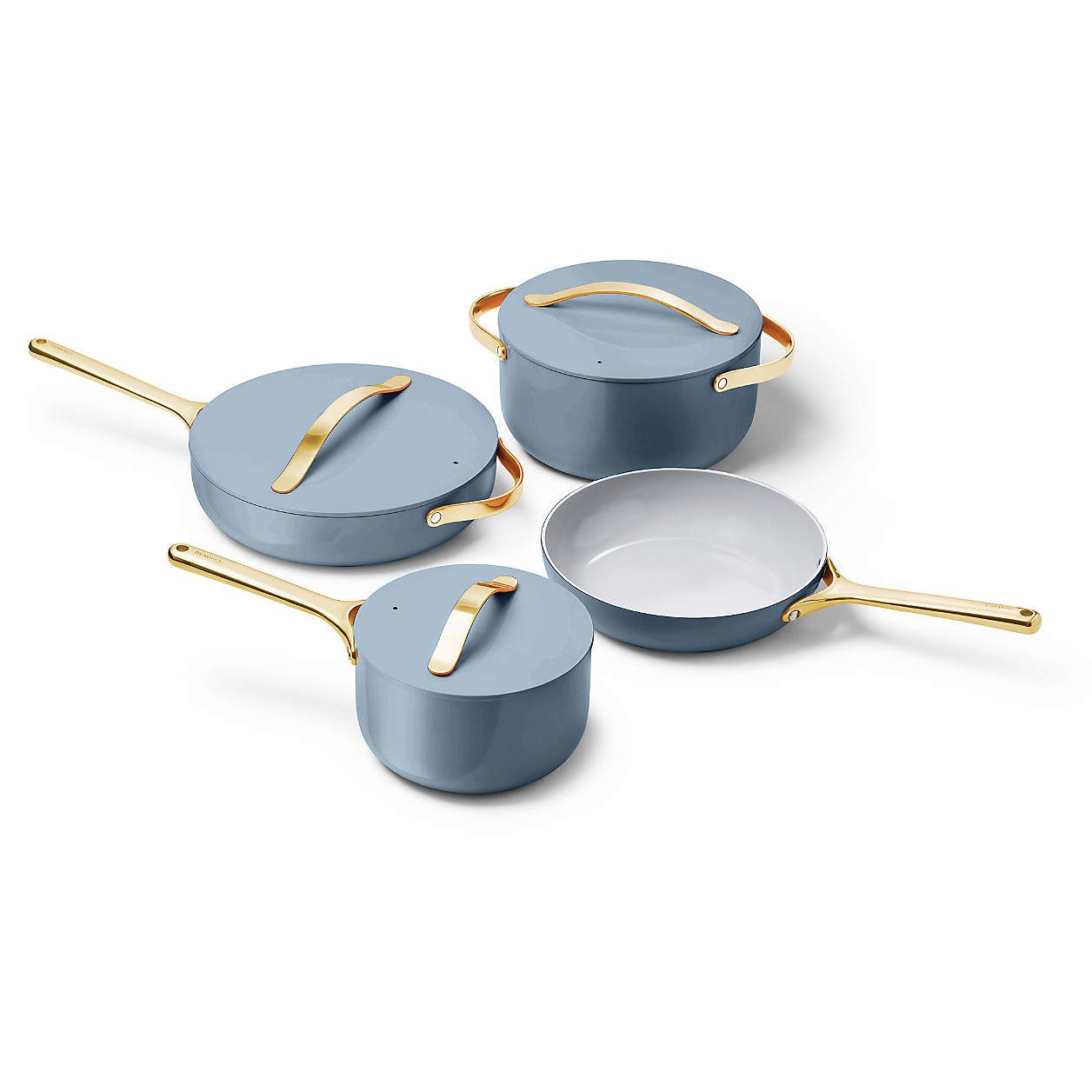 CARAWAY 12-Piece Ceramic Set With Complimentary Storage (Blue Lagoon &amp; Gold)